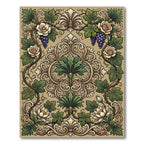Elegant Beige Grape Vine Damask Rug