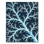 Luminous Icy Blue Fractal Branch Rug