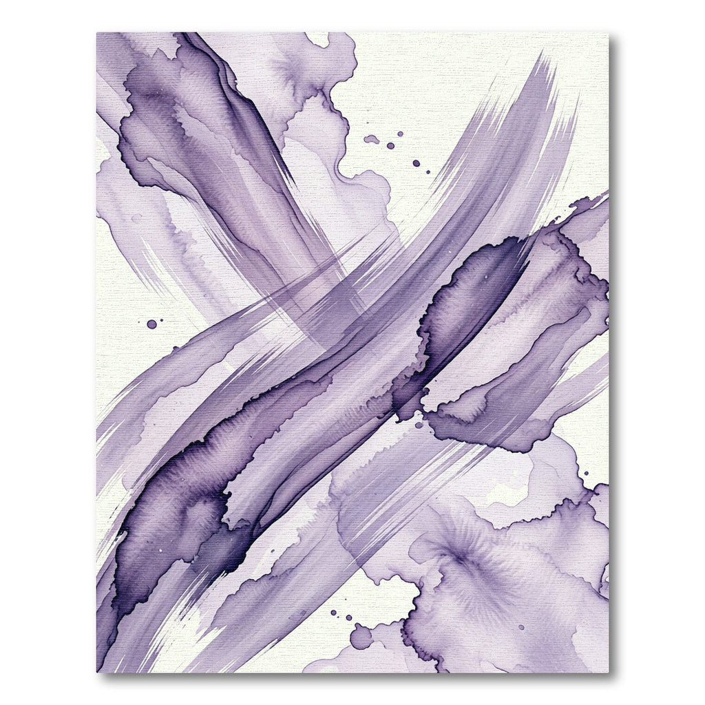 Abstract Purple Watercolor Ink Swirl Rug
