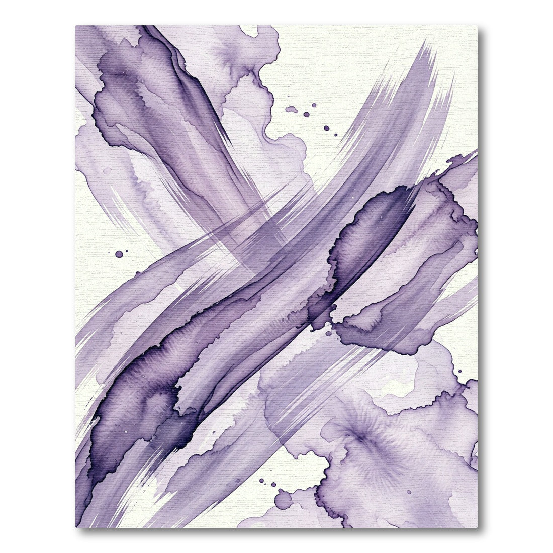 Abstract Purple Watercolor Ink Swirl Rug
