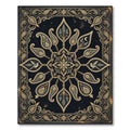 Midnight Gold Nature Paisley Medallion Rug