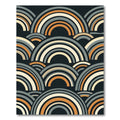 Retro Orange Grey Rainbow Waves Rug