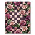 Pink Roses Checkerboard Arrangement Rug