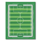 Minimalist Green Soccer Field Pitch Rug