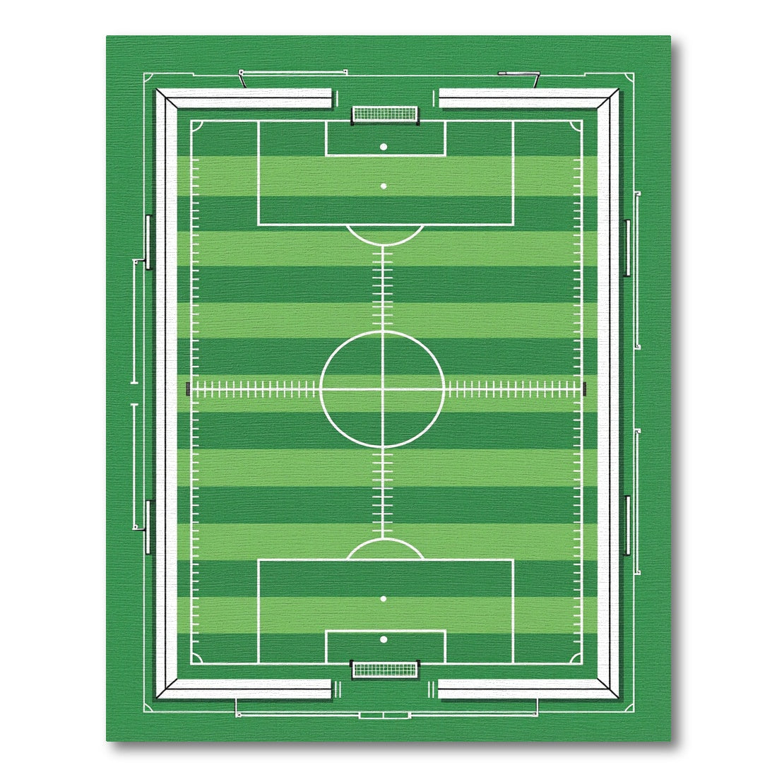 Minimalist Green Soccer Field Pitch Rug