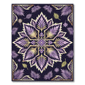 Elegant Purple Gold Botanical Medallion Rug