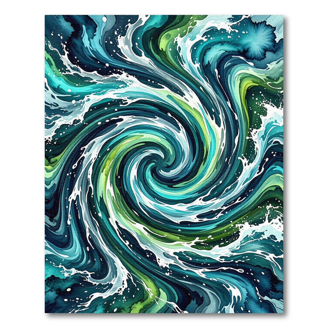 Abstract Teal and Emerald Ocean Swirl Rug