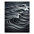 Dark Ocean Waves Graphic Rug