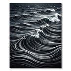Dark Ocean Waves Graphic Rug