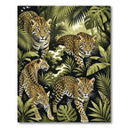 Jaguar Jungle Tropical Leopard Scene Rug