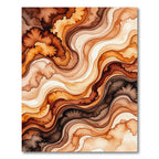 Abstract Earth Tone Fluid Wave Rug