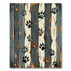 Rustic Slate Striped Animal Paw Rug