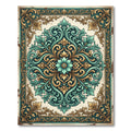 Elegant Teal and Gold Baroque Medallion Rug
