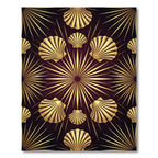 Gold Shell Radiant Sunburst Art Deco Rug