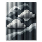 Modern Monochrome Cloud Crest Texture Rug