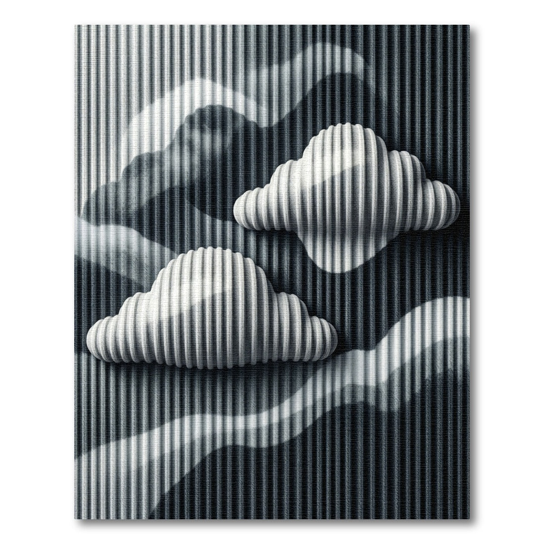 Modern Monochrome Cloud Crest Texture Rug