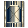 Navy Beige Vertical Stripe Barn Door Rug