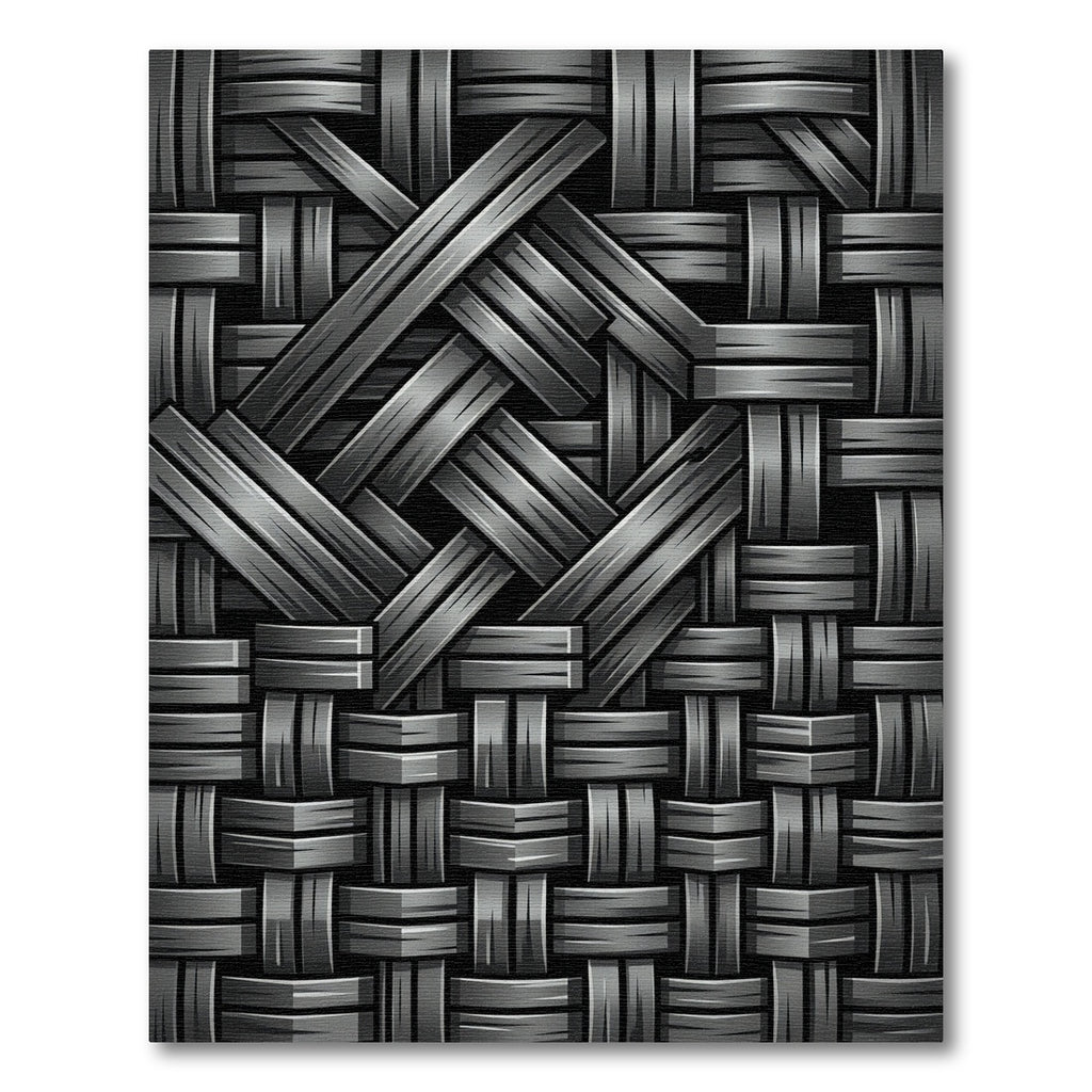 Monochrome Metallic Woven Geometric Weave Rug