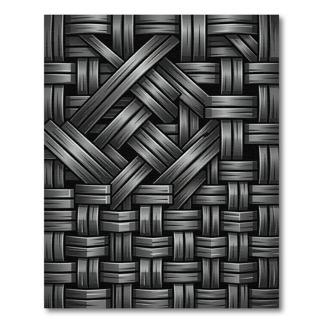 Monochrome Metallic Woven Geometric Weave Rug