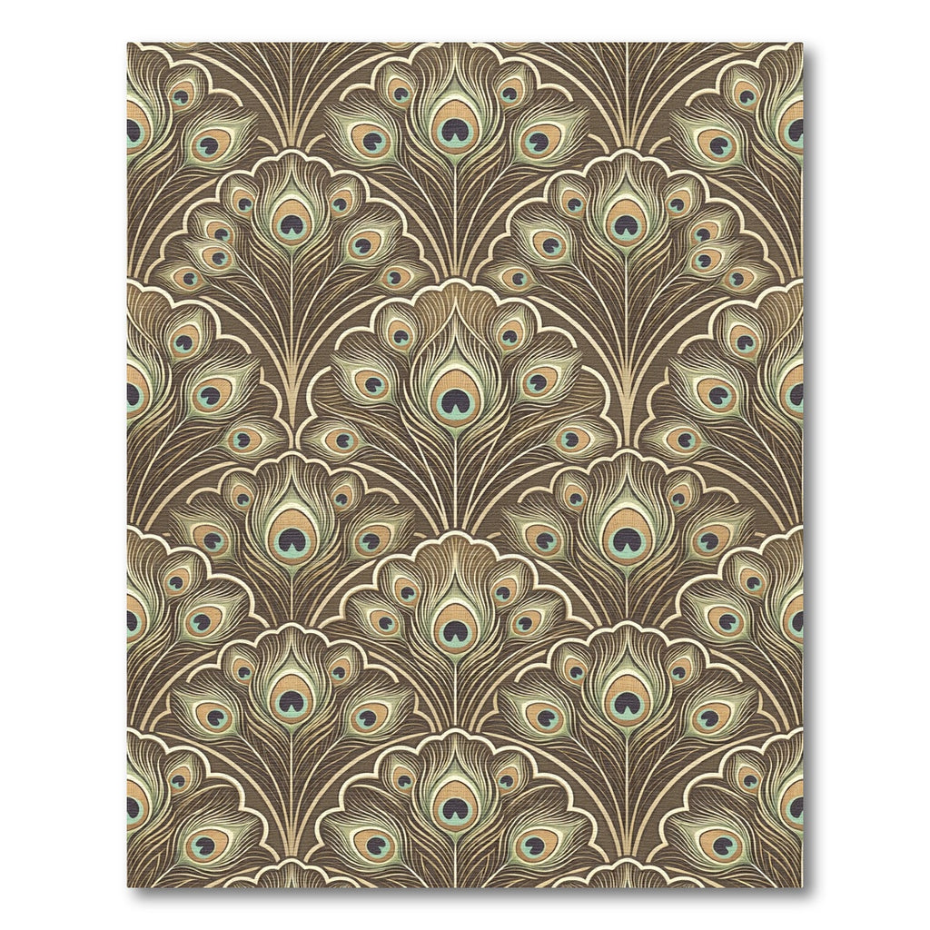 Brown Peacock Feather Fan Repeat Rug