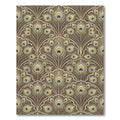 Brown Peacock Feather Fan Repeat Rug