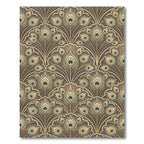 Brown Peacock Feather Fan Repeat Rug