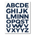 Navy Blue Modern Alphabet Typography Rug