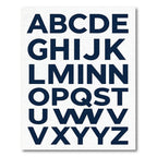 Navy Blue Modern Alphabet Typography Rug
