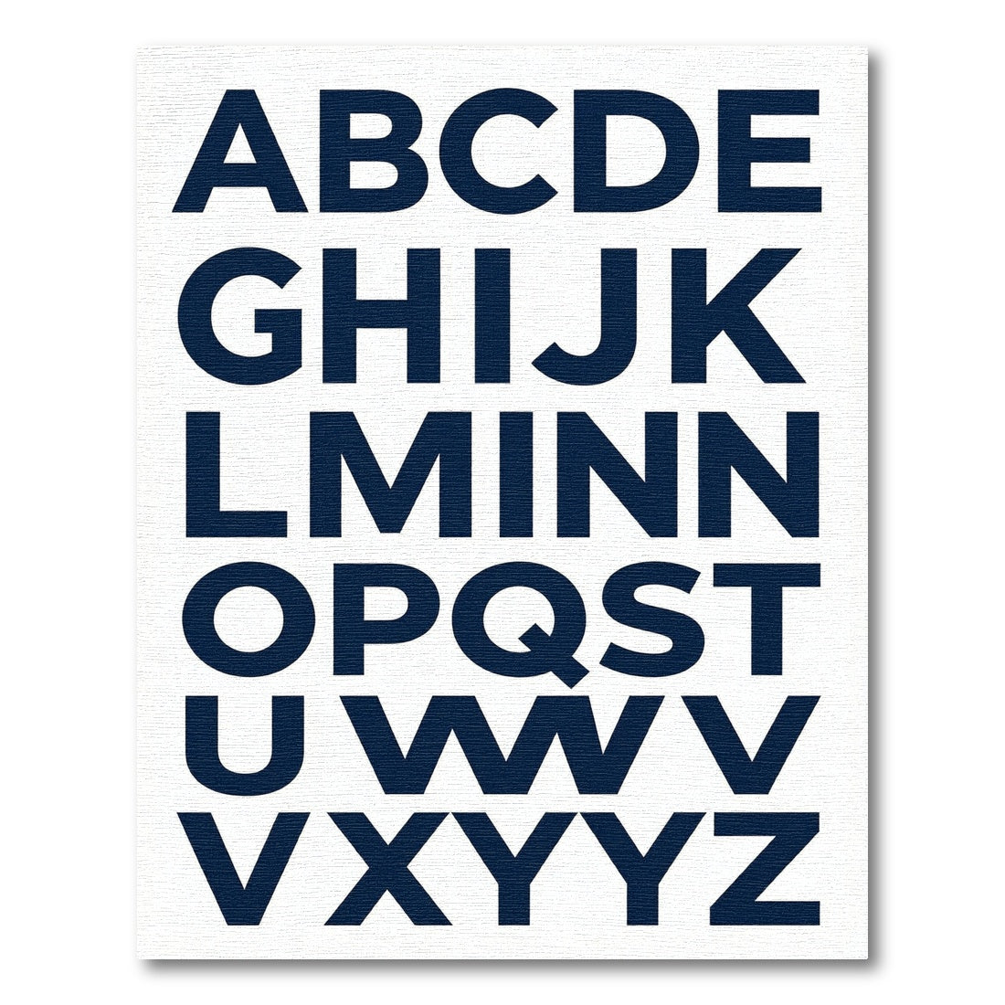 Navy Blue Modern Alphabet Typography Rug