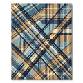 Vintage Blue Tan Plaid Texture Rug