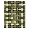 Earthy Green Textured Woven Checkered Rug