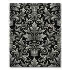 White Acanthus Scrollwork Classic Medallion Rug
