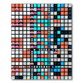 Vibrant Orchid Pixel Art Geometric Grid Rug