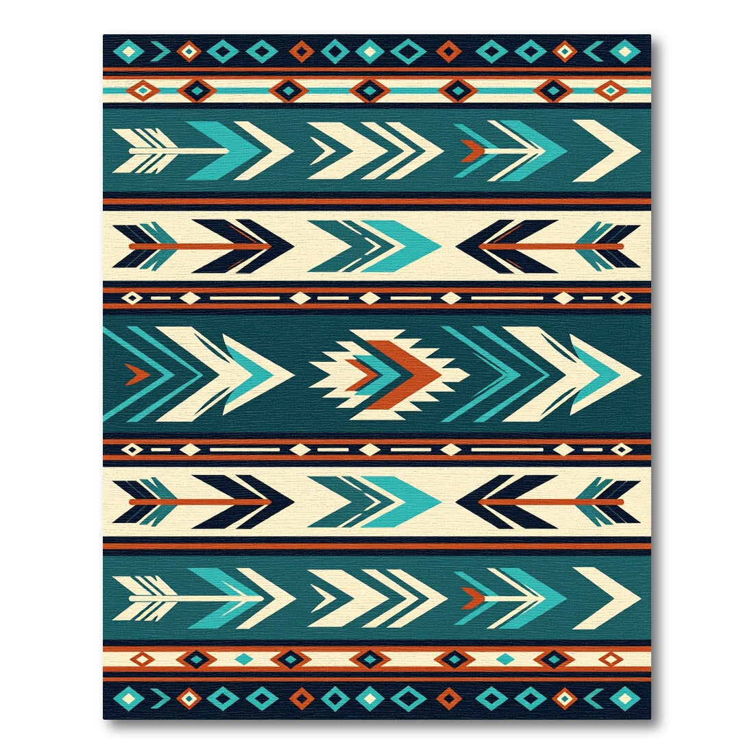 Teal Southwestern Arrow Geometric Area Rug