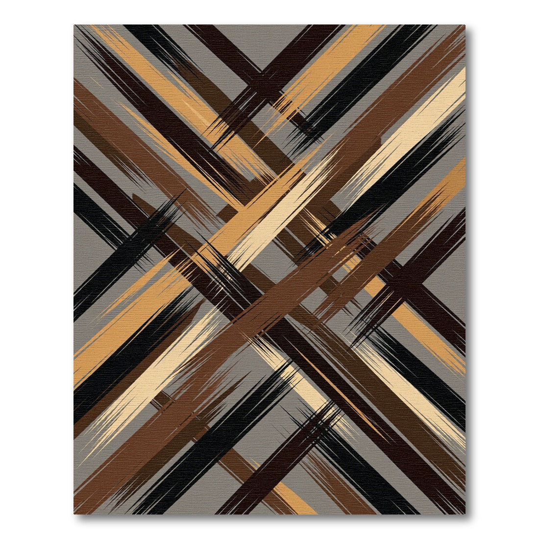 Earthy Tones Abstract Brush Stroke Rug