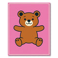Cute Brown Bear Pink Graphic Rug