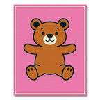 Cute Brown Bear Pink Graphic Rug