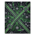 Neon Circuit Board Cyber Grid Rug