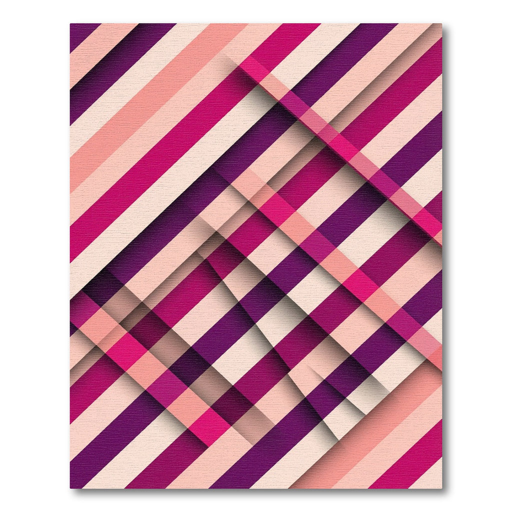 Bold Magenta Diagonal Stripe Weave Rug
