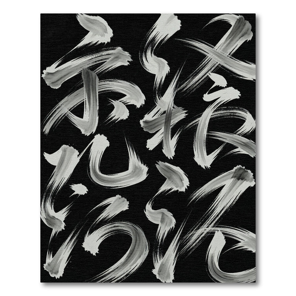 Monochrome Abstract Ink Brush Stroke Rug