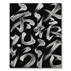 Monochrome Abstract Ink Brush Stroke Rug