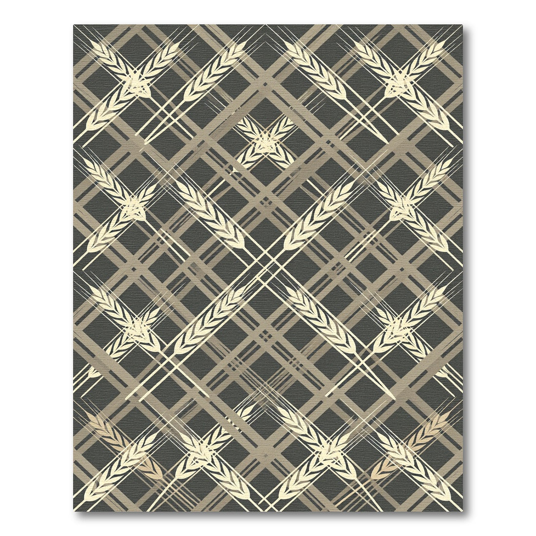 Earthy Tone Geometric Wheat Field Rug