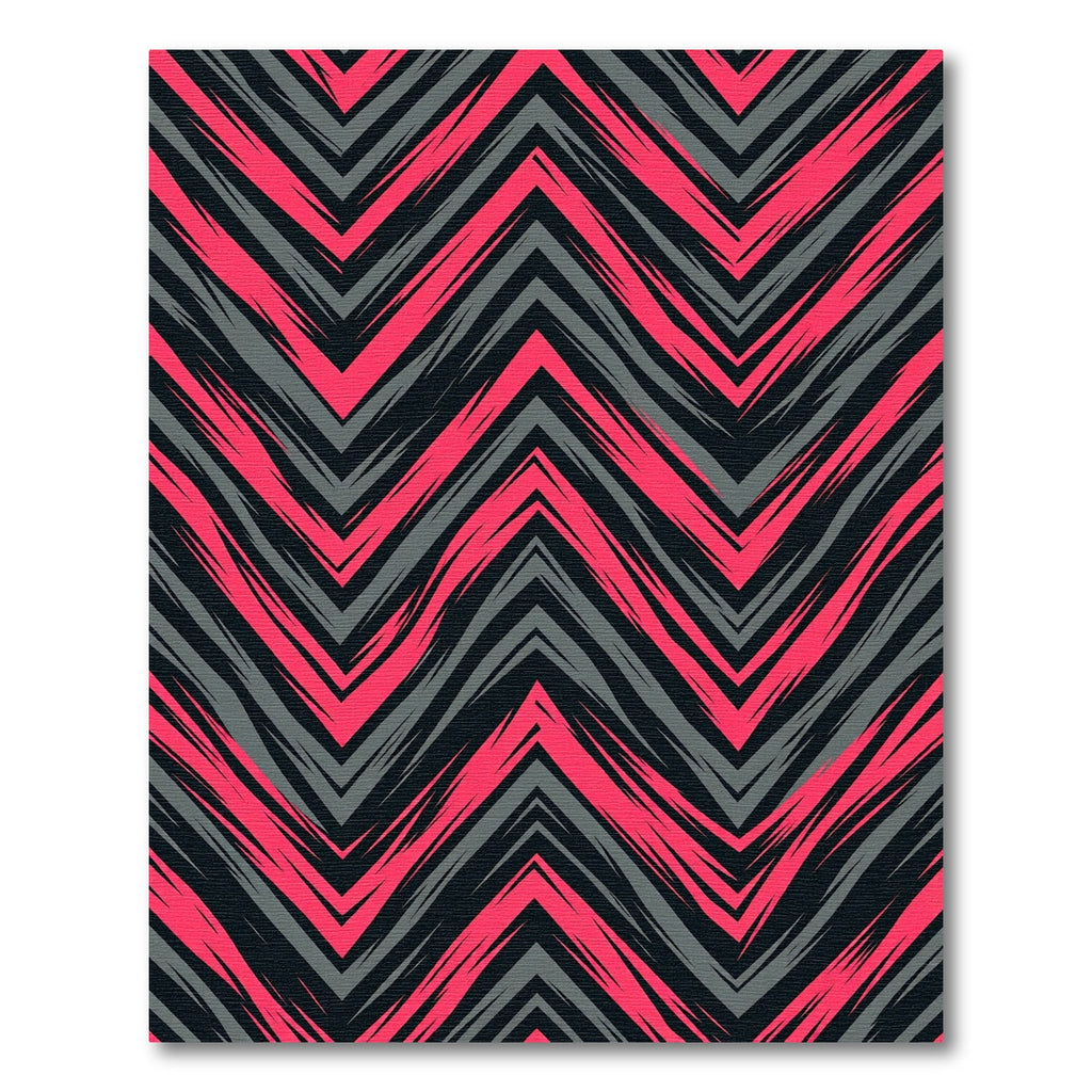 Bold Pink and Gray Chevron Zigzag Rug