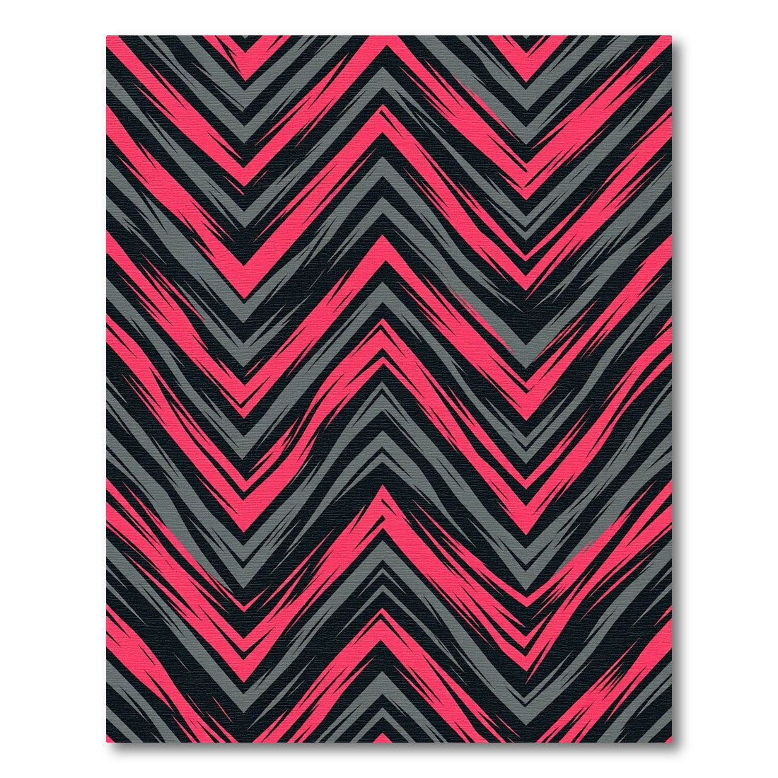 Bold Pink and Gray Chevron Zigzag Rug