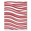 Modern Crimson Wavy Striped Rug