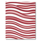 Modern Crimson Wavy Striped Rug