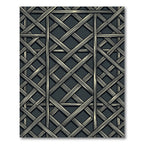 Dark Gray Rustic Lattice Weave Rug