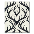 Monochrome Antler Damask Charcoal Cream Rug