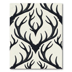 Monochrome Antler Damask Charcoal Cream Rug