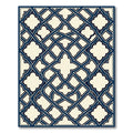 Navy Blue Interlaced Quatrefoil Geometric Tile Rug